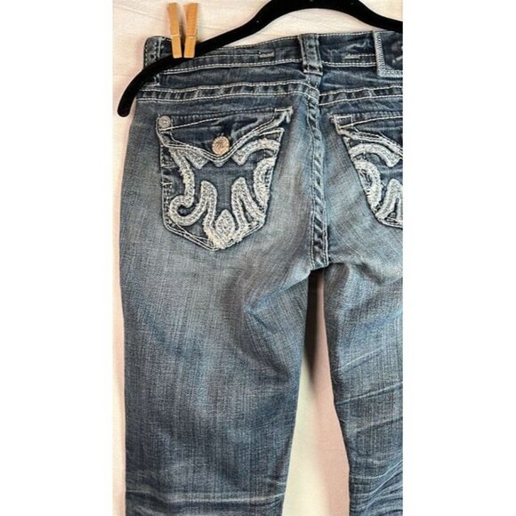MEK St Louis Boot CutJeans SZ 26/32 DISTRESSED BoHo Festival Biker Clubwear - Picture 11 of 12